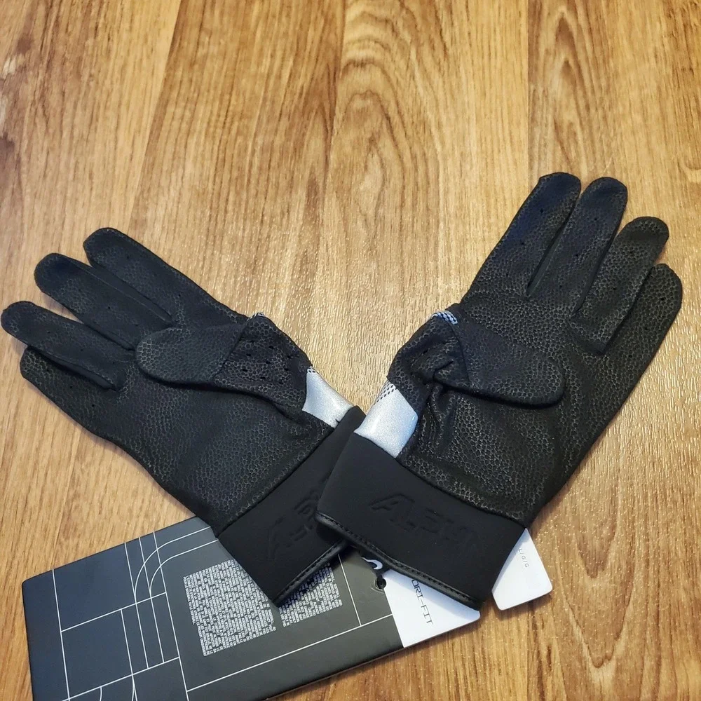 Nike Alpha Elite Baseball Batting Gloves Men Large Black Dri-Fit‎ Sheepskin New
